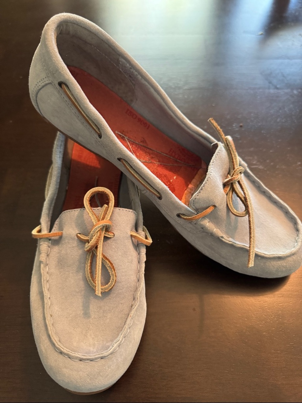 Eddie Bauer Women's Suede Driving Moccasin Loafers in Light Blue